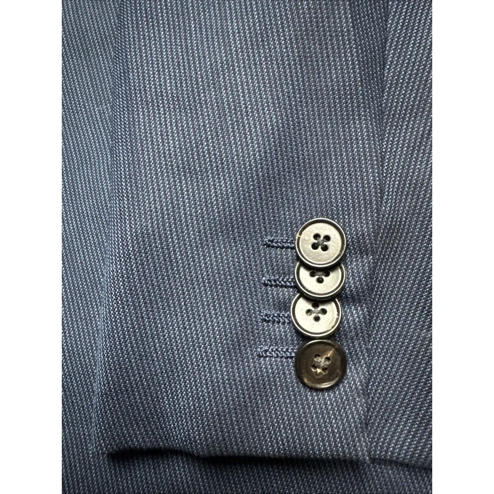 Ermenegildo Zegna Su Misura 3 Button Jacket Blazer Sz‎ 44XL Blue Wool Sport Coat